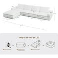 thumbnail image 2 of Vorthio 161.2" Cloud Couch,Oversized Modular Sectional Sofa,35'Deep Seat Comfy Sofa, Boneless Couches for Living Room,White(4 Seater& 1ottoman), 2 of 8