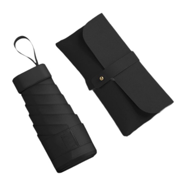 plegable, portátil compacto para mujer, impermeable para lluvia Negro