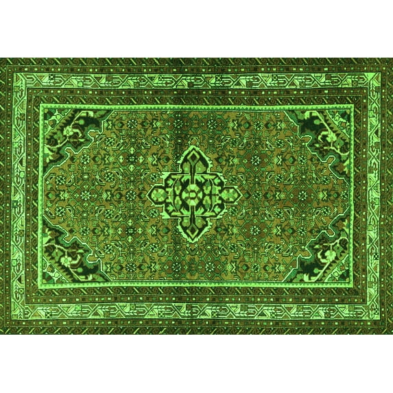 Ahgly Company Indoor Rectangle Persian Green Traditional Area Rugs, 6' x 9'