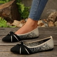thumbnail image 5 of Women’s Wide Fit Breathable Knit Flats Slip On Shoes, Comfortable Low Heel Bow Detail Work Shoes, Lightweight Stretchy Loafers for Office Casual Daily Wear, 5 of 8