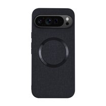 Decase for Google Pixel 9 / 9 Pro Case Compatible with Magsafe,Google Pixel 9 / 9 Pro Phone Case Soft Silicone Bumper Luxury Fabric Texture Business Cover,Black