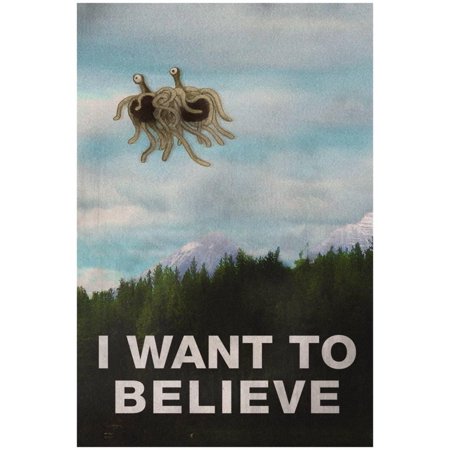 Flying Spaghetti Monster Emblem - Flying Spaghetti Monster I Want To Believe Poster