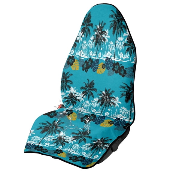 Binienty Tropical Palm Monstera Removable Car Sweat Towel Front Seat Cover After Beach Gym Yoga Quick Dry Washable Car Seat Protector for SUV Van Cars