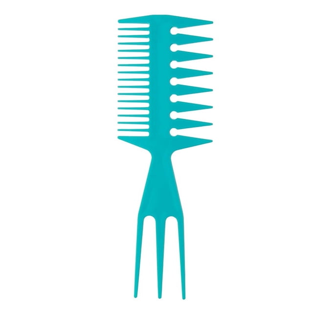 Peine de peluquería para hombre con textura en forma de espalda retro, peine triple Jian PP de plástico, dientes grandes, dientes anchos, peine para el cabello con aceite