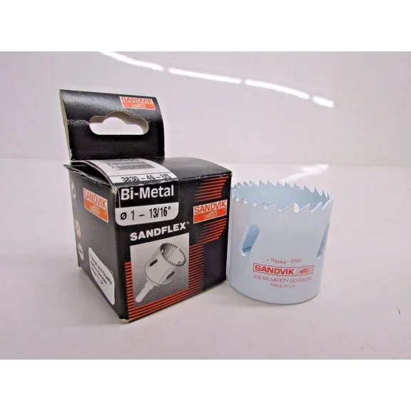 New! Sandvik 1-13/16" Bi-Metal Hole Saw, Sandflex #3830-46-Us