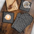 thumbnail image 5 of Black Dog Paw Footprint Bone Kitchen Oven Mitt and Pot Holder Sets 4 Pcs for Baking, Cooking and Grilling, Heat Resistant Up To 392 °F, 5 of 7