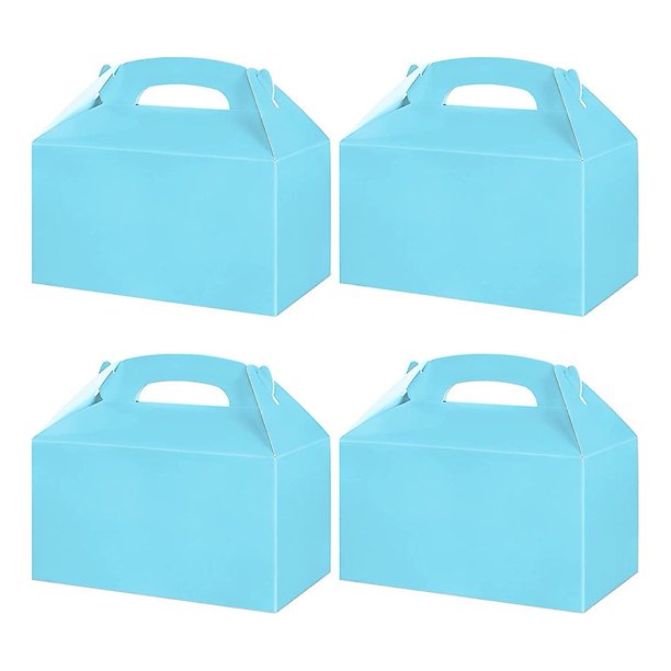 50 cajas de golosinas para fiestas blancas, cajas de dulces, obsequios de fiesta con asa, bolsas de papel para galletas, Gable B