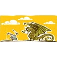 thumbnail image 4 of Dragon Piggy Bank, Knight Shield in Steel Armour Against Wings Cartoon Middle Ages Design, Ceramic Coin Bank Money Box for Cash Saving, 3.6" X 3.2", Yellow, by Ambesonne, 4 of 4