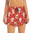 thumbnail image 3 of Uemuo Japanese Maneki Cats Pattern Women's Athletic Shorts High Waisted Running Shorts with Liner Pockets Gym Elastic Workout Shorts-Large, 3 of 9