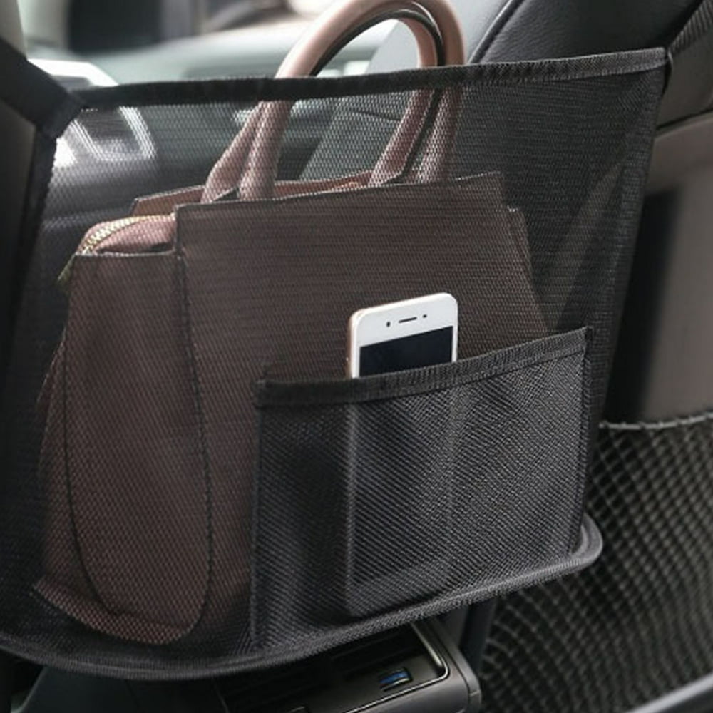 Car Handbag Holder, Leather Seat Back Organizer Mesh Large Capacity Bag