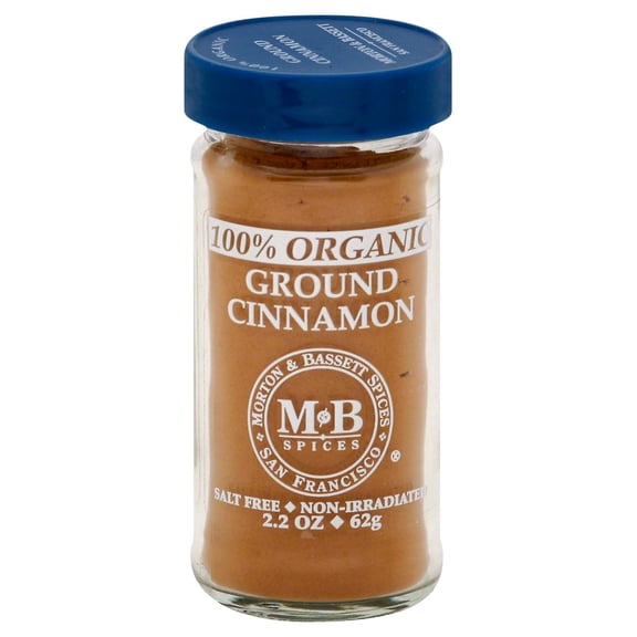 Pack Of 2 Morton & Bassett 100% Organic Ground Cinnamon, 2.2 oz (Package May Vary)