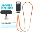 thumbnail image 2 of Universal Crossbody Phone Strap, Adjustable Length, Double Lanyard Holder with Adapter for Case - Compatible with iPhone 17 Pro Max, 16, 15 Plus, SE, etc - Orange, 2 of 10