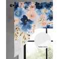 thumbnail image 2 of Navy Blue Spring Floral Swag Valances for Windows, Small Curtains Drapes, Farmhouse Butterfly Kitchen Window Curtains Over Sink Rod Pocket Window Treatment Valance for Bedroom/Bathroom 56"x36", 2 of 5
