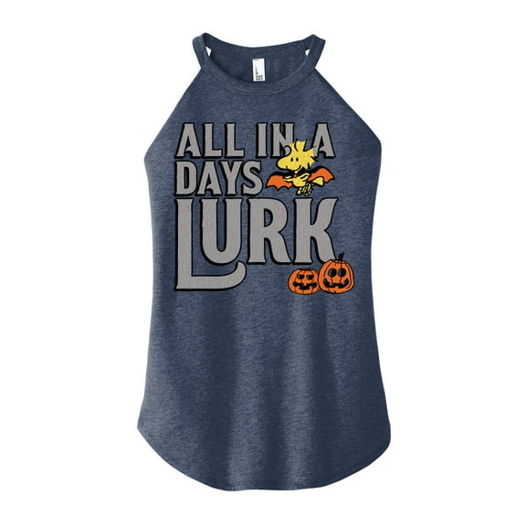 Peanuts - Days Lurk Art - Juniors High Neck Tank Top