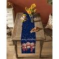 thumbnail image 5 of Blue Red Owl Christmas Burlap-Cotton Table Runner 72 Inches Long,Xmas Snowflake Farmhouse Farmhouse Table Runners,Outdoor Dining Tablecloths Decor for Baby Shower Party Wedding 13x72, 5 of 9