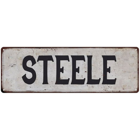STEELE Vintage Look Rustic Chic Metal Sign 8x24 108240036461