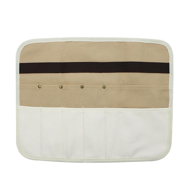 Bolsa De Almacenamiento De Cubiertos Lona Caqui Enrollada Con Múltiples Bolsillos Correa Fija Vajilla Organizador Cuchara Tenedor Cuchillo Bolsa De Transporte Para Oficina Viajes Picnic Camping Bbq Advancent HA014703-00