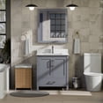 thumbnail image 2 of Jacques 30 in. W Dark Grey Bath Vanity, White Quartz Top, Faucet Set, and 28 in. Mirror, 2 of 4