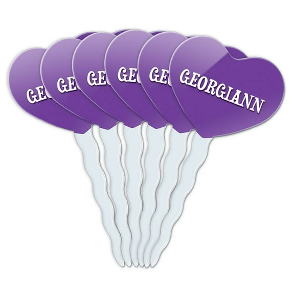 Georgiann Heart Love Cupcake Picks Toppers - Set of 6