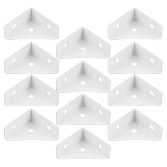 12 Pcs Brackets Handles Angle Iron Bracket 3.70X3.70X1.90CM White
