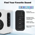 thumbnail image 6 of 80W Active Bookshelf Speakers, Home Bluetooth 5.3 Wireless Speaker with 3 inch Woofer, Stereo Studio Monitor Speakers, Bass & Treble Adjust TV Speakers with USB/Optical/AUX Input for PC Gaming, White, 6 of 9