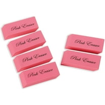 Molly & Mo Pink Pencil Eraser Set, 2-inch Wide, 6 Count