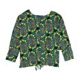 thumbnail image 2 of Karen Kane Blouse à Fleurs pour Femmes avec Nœud devant, Verte, Grande, 2 of 2