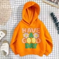 thumbnail image 3 of Hiijoy Girls Loose Fit Hoodies Casual Cute Cozy Pullover Sweatshirts, Orange, Sizes 3-10, 3 of 3
