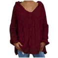thumbnail image 6 of Yokua Women's Chunky Knit Sweater Fashion Hooded Sweater Casual Long Sleeve Comfortable Sweater, 6 of 8