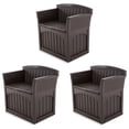 thumbnail image 1 of Suncast 31-Gallon Indoor & Outdoor Storage Patio Bench Chair, Java (3 Pack), 1 of 12