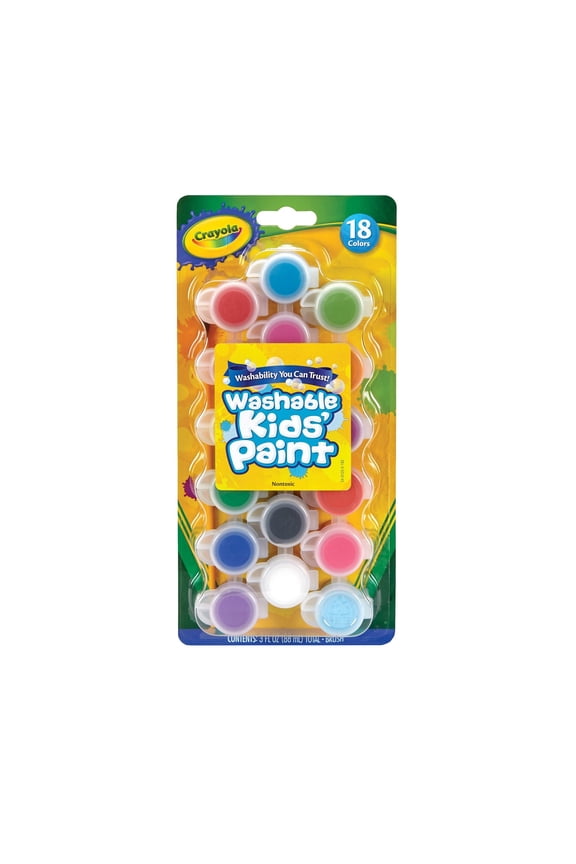 Washable Kids Paint Set, 18 Paint Colors, Back to School Supplies, Kids Crafts, Classroom Must Haves