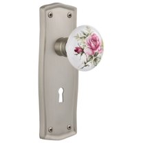 Nostalgic Warehouse Praros_Sd_Kh Vintage Farmhouse Painted Rose Single Dummy Door Knob -
