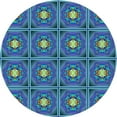 thumbnail image 1 of Ahgly Company Machine Washable Indoor Round Transitional Sapphire Blue Area Rugs, 3' Round, 1 of 7