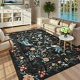 thumbnail image 2 of Hasoo 5x7 Washable Black Area Rug for Living Room Floral Peacock Soft Indoor Bedroom Carpet Non Slip Low Pile, 2 of 5