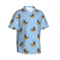 thumbnail image 2 of Daiia Cute Puppy Hawaiian Shirt for Men Gentle Cotton Regular Short Sleeve Casual-Large, 2 of 9
