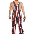 thumbnail image 5 of Youweixiong Matching Couple Jumpsuit Mens Womens 4th of July American Flag Overalls Baggy Bib Romper Shorts with Pockets, 5 of 6