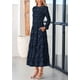 thumbnail image 4 of Vestido midi PRETTYGARDEN de manga larga para mujer, azul marino, 4 of 9