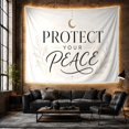 thumbnail image 6 of Protect Your Peace on Warm Ivory Field Serene Minimalist for Meditation Enthusiasts Modern Wall Art Decor Housewarming Gift Tapestry Wall Hanging for Bedroom and Living Room, 6 of 7