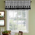 thumbnail image 4 of Gray Black Plaid Valances for Windows, Decorative Rod Pocket Window Valance Curtains, Vintage Star Greyish Buffalo Lattice Short Curtain Drapes for Kitchen/Living Room, 2 Panels, 60" W x 18" L, 4 of 8