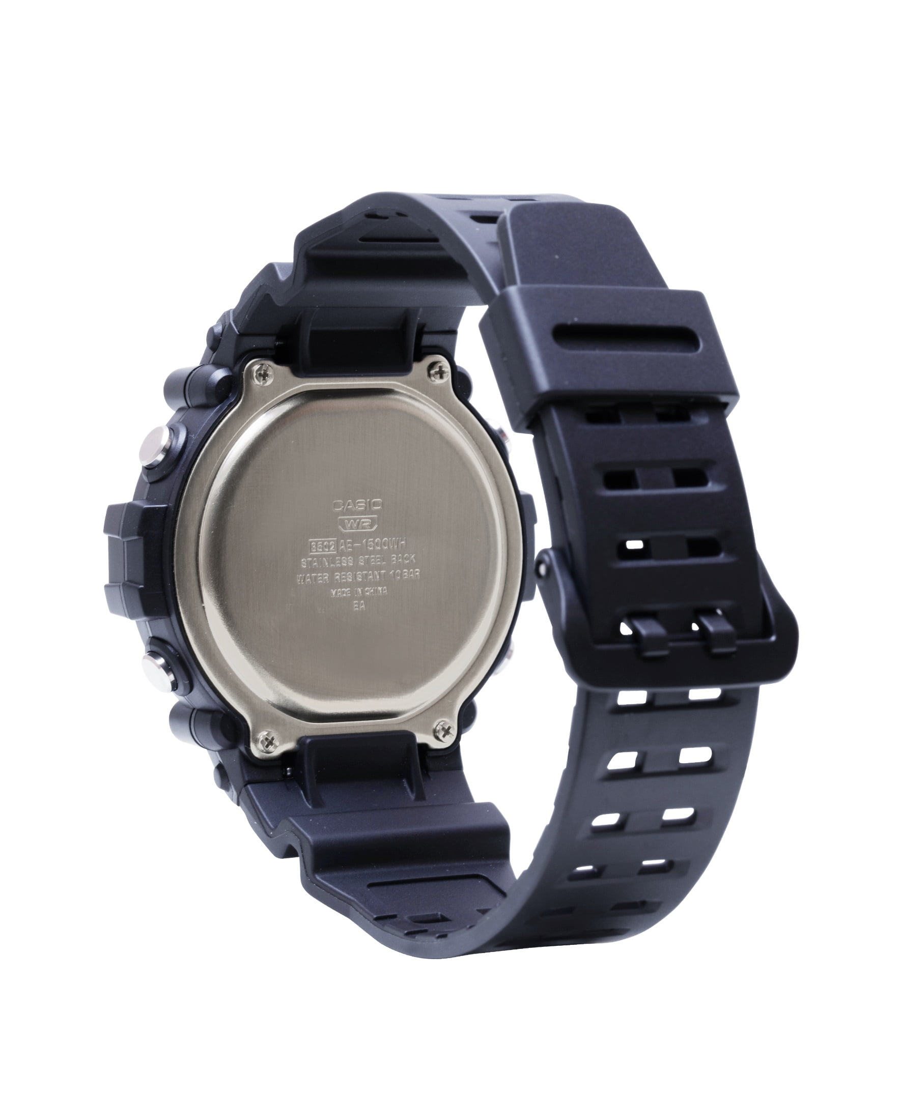 Casio Men's Wide Face Black Digital Grey Resin Strap Watch