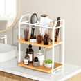 thumbnail image 2 of YIGII Bathroom Counter Organizer Wooden Tray 3 Tier Bathroom Countertop Storage Shelf Caddy Tiered Tray for Makeup - White, 2 of 8