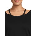 thumbnail image 2 of Terra & Sky Cut Out Neck Short Sleeve Top Lightweight Cotton Blouse (Women's Plus), 2 of 5