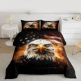 thumbnail image 2 of Castle Fairy Safari Eagle Full Size Comforter Sets 3-Piece for Boys Girls,USA Flag Bedding Comforter Set,Vintage Aesthetic Lightweight Bedding Sets,Super Cozy Room Decor,Reversible, 2 of 8