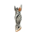 thumbnail image 3 of Wooden Tribal African Giraffe Mask Hand Carved Wall Plaque Hanging Home Decor Accent Sculpture Decoration Handmade Handcrafted Pearl Motif Size: 12" tall x 5" wide x 1.5" deep, 3 of 4