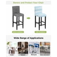 thumbnail image 3 of Gradient Aqua Blue Bar Stool Covers Set of 2, Modern Rustic Minimalist Pastel Solid Stretch Washable Bar Chair Covers with Backs, Removable Pub Counter Height Chair Cover for Kitchen Dining Room Cafe, 3 of 7