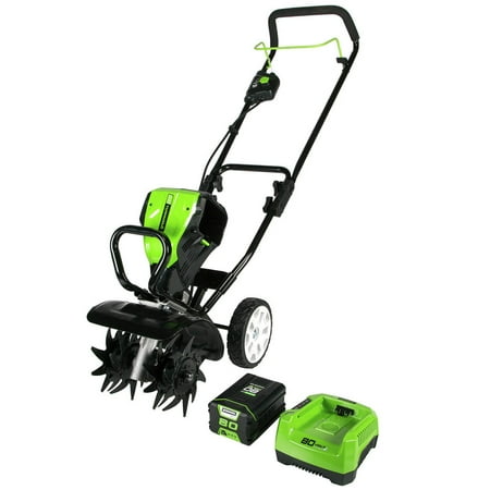 UPC: 0841821025328 | Greenworks Pro 80V 10-Inch Tiller  2Ah Battery Included  Black And Green 2800302VT