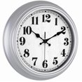 thumbnail image 2 of Reloj de pared JENLYSTIME retro de 30 cm, silencioso, no hace tictac, plateado, 2 of 7