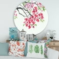 thumbnail image 2 of Designart 'Red Blossoming Tree On White' Traditional Circle Metal Wall Art 36x36 - Disc of 36, 2 of 5