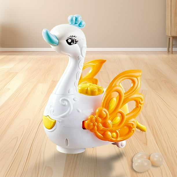 Lights Music Eggs Laying Swan Simulation Animals Model Toy Walking Children's Toy Boys And Girls Holiday Birthday Gift