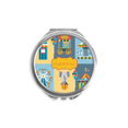 thumbnail image 1 of Illustration de Parc Amusant, Miroir Compact Rond Portable avec Poche en Verre, 1 of 3